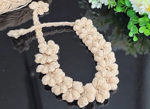 Final Crochet Flower and Chain Closure
