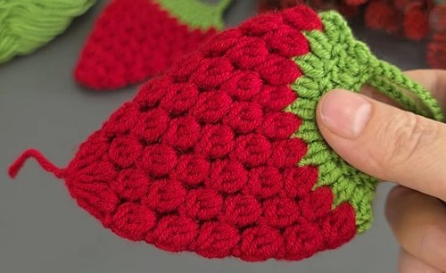 Finished Crochet Strawberry