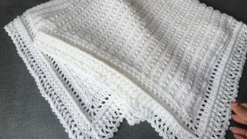 Easy Crochet Baby Blanket Pattern – Folded for Display